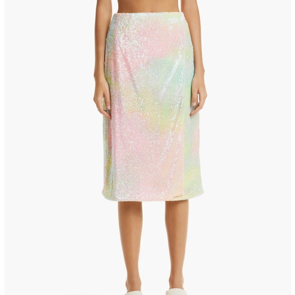 Stine Goya Arwen Multicolor Pastel Ombre Sequin Midi Skirt Size XS